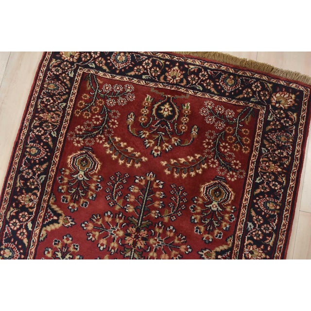 Fine Sarouk Runner 2’6” X 11’6” Pink Wool Traditional Hand-Knotted Rug For Sale In Philadelphia - Image 6 of 13