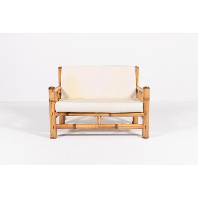 Italian Modern Bamboo & Wicker Bench, 1970s For Sale - Image 9 of 15