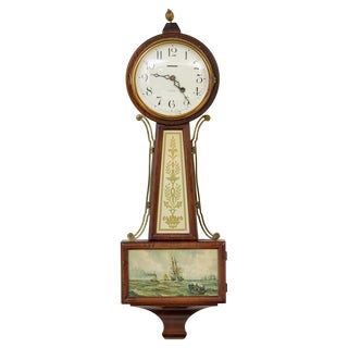 Early 20th Century New Haven Banjo Wall Clock, 1890s For Sale