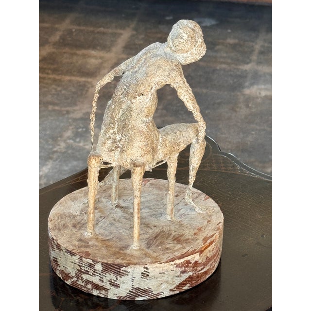 Mid 20th Century Abstract Sculpture of a Seated Figure For Sale - Image 6 of 7