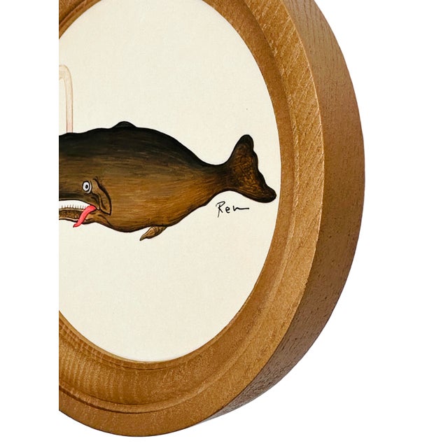 Layers of warm browns and deep inky tones are beautifully built up across this whimsical baby whale, creating depth,...