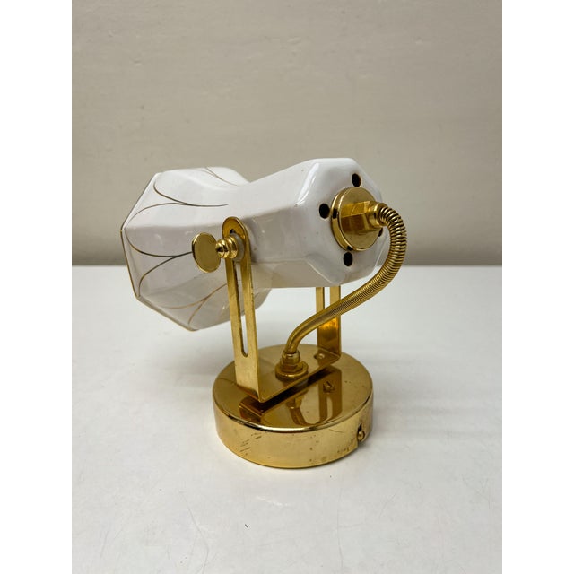 1980s Brass and Ceramic Wall Lamp from Faladesa, Spain, 1980s For Sale - Image 5 of 16