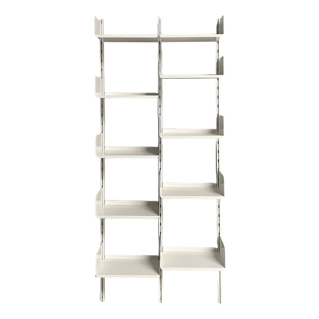 Italian Modern White Metal Bookcase by Kriptoninte, 1980s For Sale