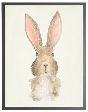 Framed Watercolor Rabbit Print - 23" X 29"