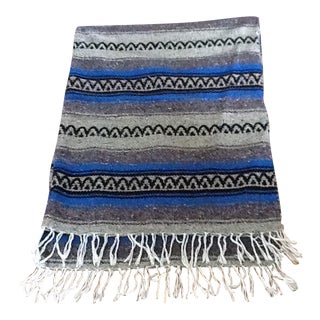 Vintage Mexican Serape Blanket, Throw For Sale