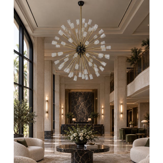 21st Century Murano Ice Cubes Glass Sputnik Chandelier by Fabio LTD For Sale - Image 9 of 9