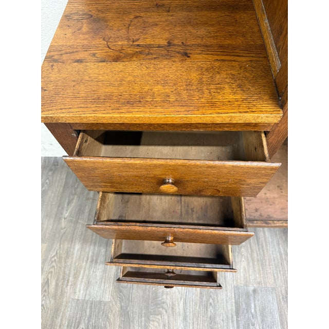 Antique Arts & Crafts Mission Quarter Sawn White Oak Gentleman’s Chiffonier For Sale - Image 15 of 18