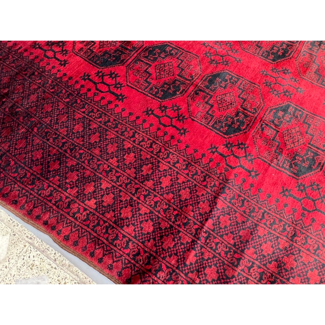 Vintage Afghan Turkmen Ersari Bokhara Oversize Rug - 13'1" X 9'4" For Sale - Image 10 of 12