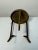 Metal Vintage Mini Brass Pedestal Table Trivet Plant Stand 3” Round Etched Top For Sale - Image 7 of 9