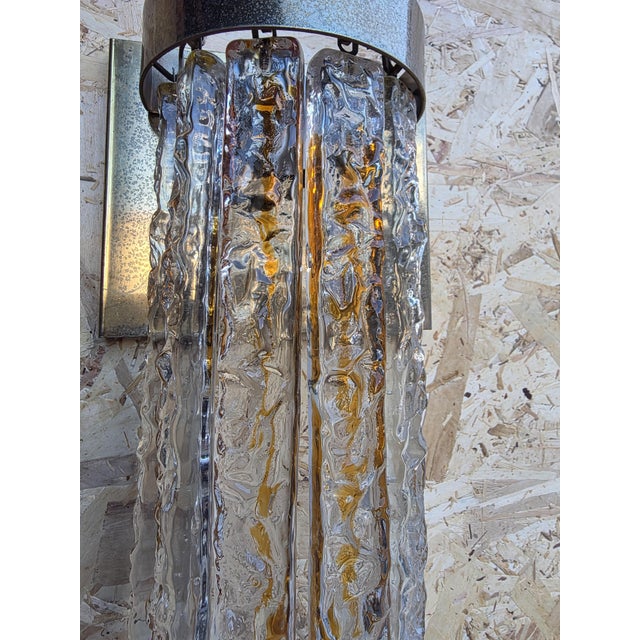 Murano Glass and Metal Wall Lights from Venini, 1960, Set of 2 For Sale - Image 11 of 12