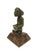 Aztec-Inspired Pre-Columbian Style Seated Figure Statue on Wood Base For Sale - Image 4 of 10