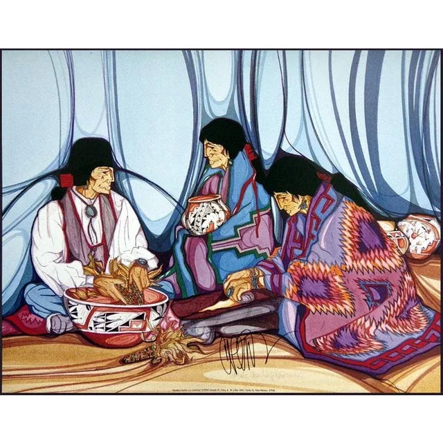 Impressionist 1990s "La Cosecha" Mestizo Series Amado Pena Offset Lithograph For Sale - Image 3 of 3