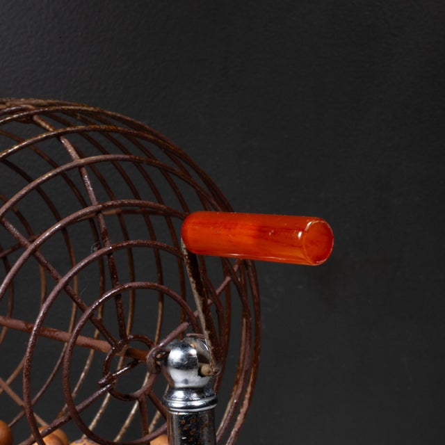 Industrial Vintage Bingo Cage With Bakelite Handle c.1930-1950 For Sale - Image 3 of 9