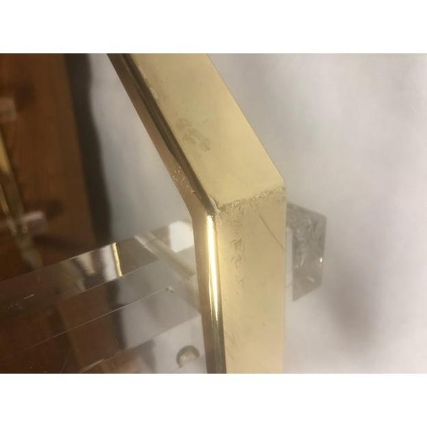 1970s Charles Hollis Lucite and Brass Hexagonal Coffee Table For Sale In Washington DC - Image 6 of 6