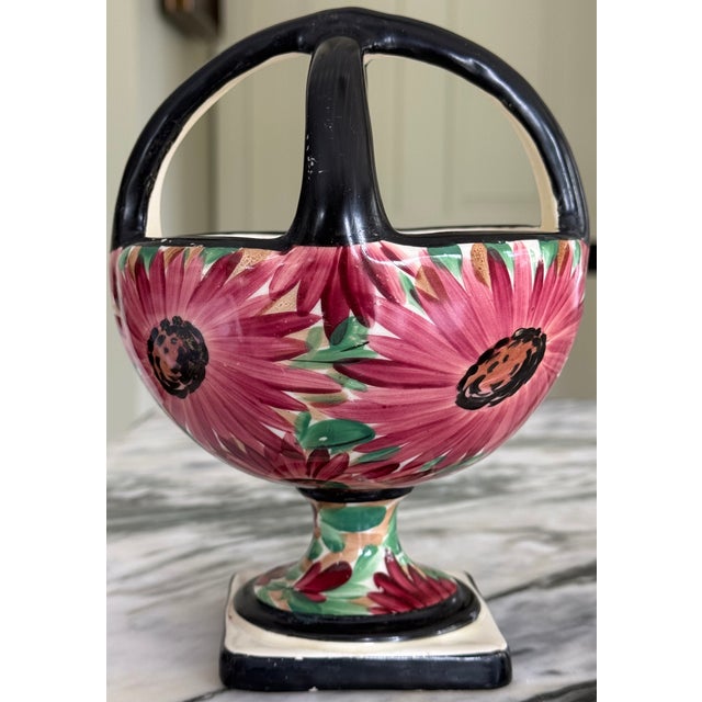 Art Deco Era Ditmar Urbach Hand Painted Basket For Sale - Image 9 of 11