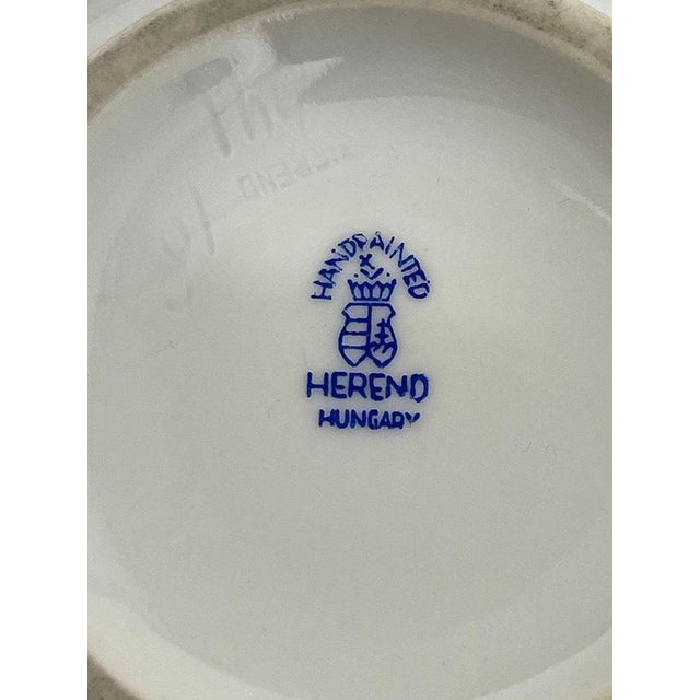 Indian Basket Green Pattern Porcelain Tea Service for 12 from Herend, Hungary, 1930s, Set of 27 For Sale - Image 11 of 15