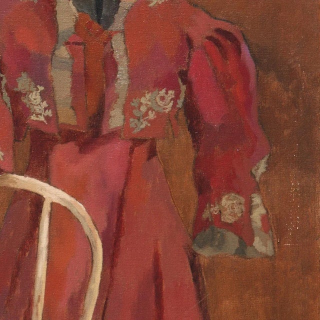 Bentwood Chair, High-Waisted Dress', Post-Impressionist Oil by Jill Davenport For Sale - Image 4 of 11
