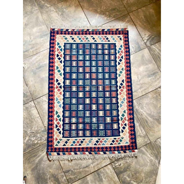 Vintage Wool Kilim Rug with Geometric Comb Pattern, 1970s For Sale - Image 9 of 10