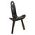 Mid-Century Brutalist Tripod Chair in Pine and Faux Leather, Spain For Sale - Image 4 of 15