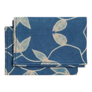 Folio Indigo Cotton Table Napkins- Set of 2