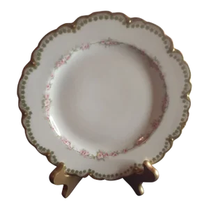 Antique Circa 1840 Theodore Haviland Limoges France Scalloped Plate