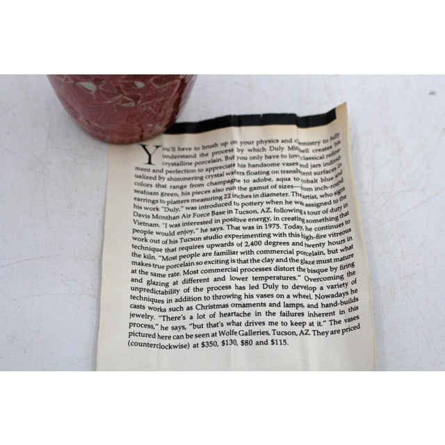 Circa 1980s American Duly Mitchell Crystalline Glazed Porcelain Vase For Sale In Raleigh - Image 6 of 6