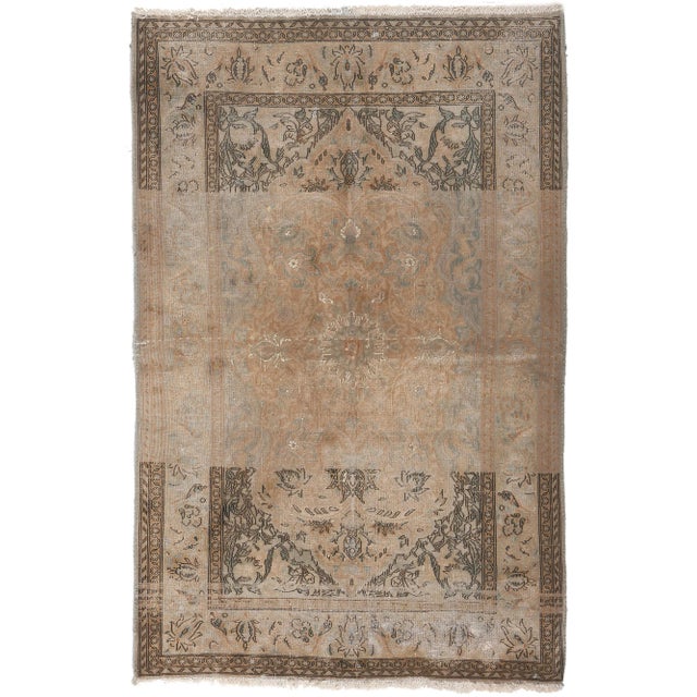 Mid 20th Century Distressed Faded Vintage Persian Rug, 03'05 X 05'03 For Sale - Image 10 of 10