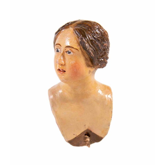 18th Century Polychrome Ceramic Woman Sculpture from Naples, Italy For Sale - Image 3 of 7