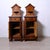 Beautiful pair of bedside tables from the late 19th century, with a marble backsplash and base. Dimensions: Maximum height...