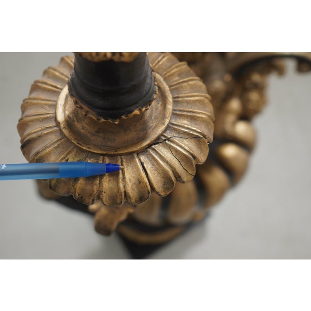 Stone Pair Large Monumental Marble Base Candelabras For Sale - Image 7 of 14