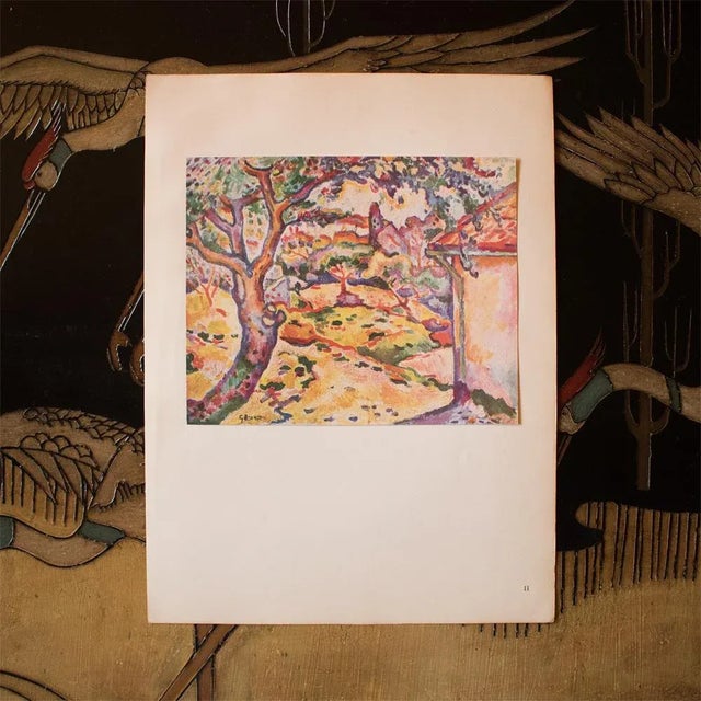 The School of Paris 1948 After Georges Braque, "Landscape" Second Edition Parisian Offset Lithograph For Sale - Image 3 of 8