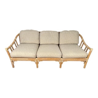 McGuire Sofa Organic Modern Bamboo Rattan & Rawhide Laced For Sale