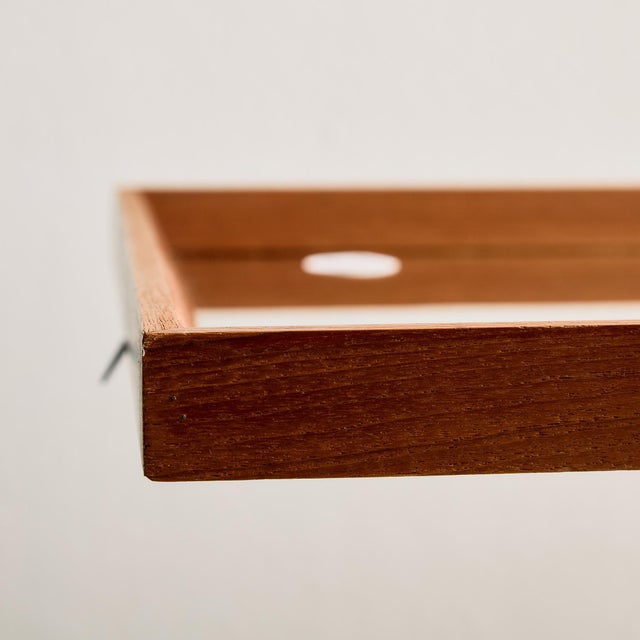Wood Teak Framed Mirror, 1960s For Sale - Image 7 of 8