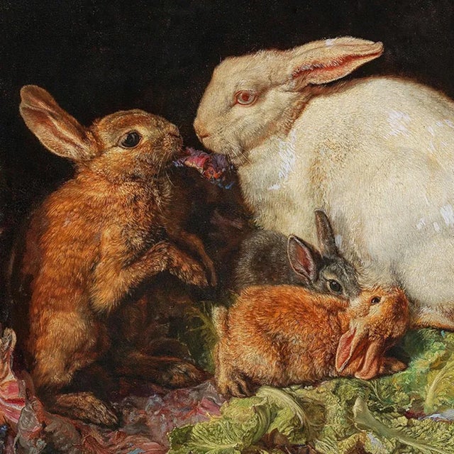 Reproduction print of the original oil painting by German painter Friedrich Heimerdinger (1817-1882) framed in a 3-1/4"...