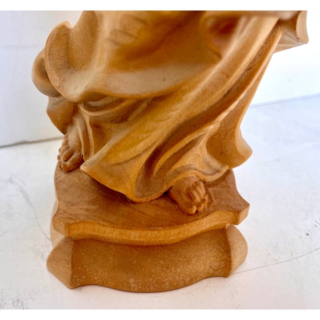 Wood Mid-Century Hand Carved Wood Madonna and Child For Sale - Image 7 of 10