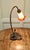 French Bronze Lilly Pad Table Lamp with Glass Shade, 1960 For Sale - Image 3 of 8