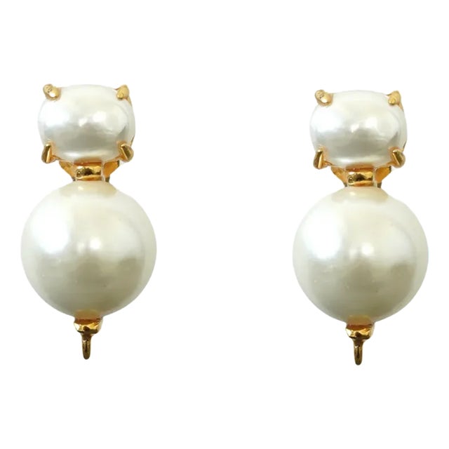 Nicky Studs, White, Clip On For Sale