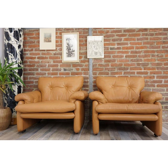 Brown Coronado Chairs by Tobia & Afra Scarpa for B&B Italia, 1966, Set of 2 For Sale - Image 8 of 9