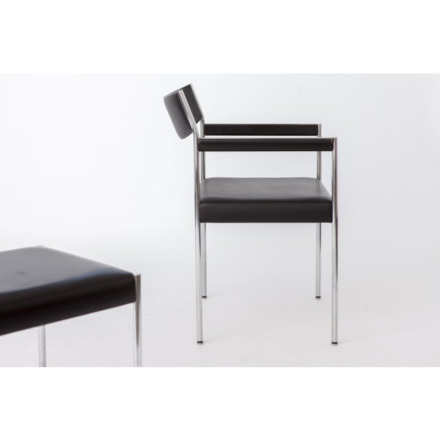 Armchair and stool designed by Edlef Bandixen for Kusch & Co, Germany, 1970s. The set features a sturdy metal frame...
