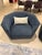 Mid-Century Modern Caracole Expressions Swivel Chair & 1/2 London Fog For Sale - Image 3 of 4