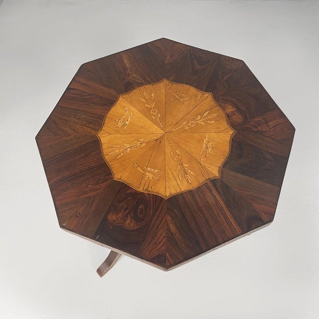 Italian Octagonal Wooden Coffee Table, 1800s For Sale - Image 4 of 18