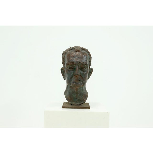 Mid-Century Modern Vintage Sculpted Clay Bust, 1970s For Sale - Image 3 of 8