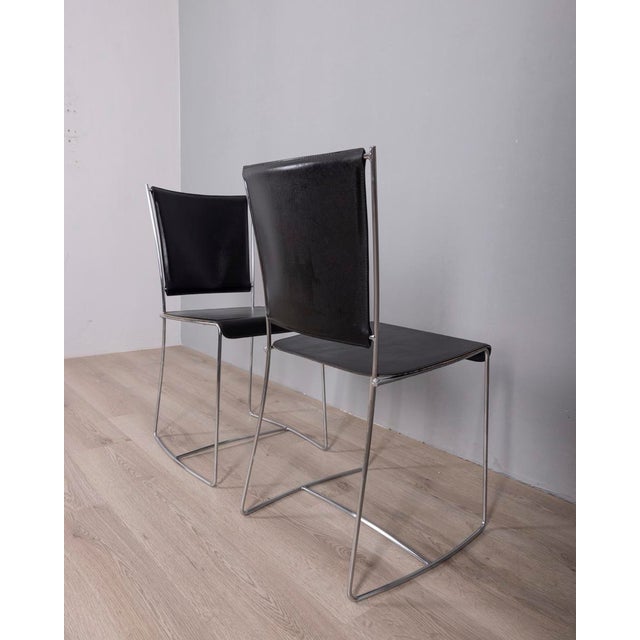 1990s Vintage Leather Chairs by Segis Italia, 1990s, Set of 2 For Sale - Image 5 of 12
