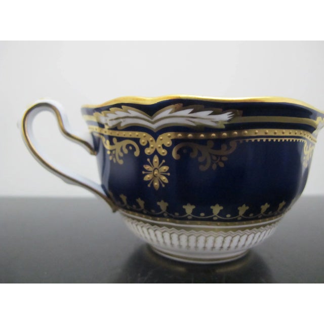 Spode Lancaster Cobalt Blue R8950 Gold Gilt Fine Bone China Cup & Saucer For Sale - Image 10 of 11