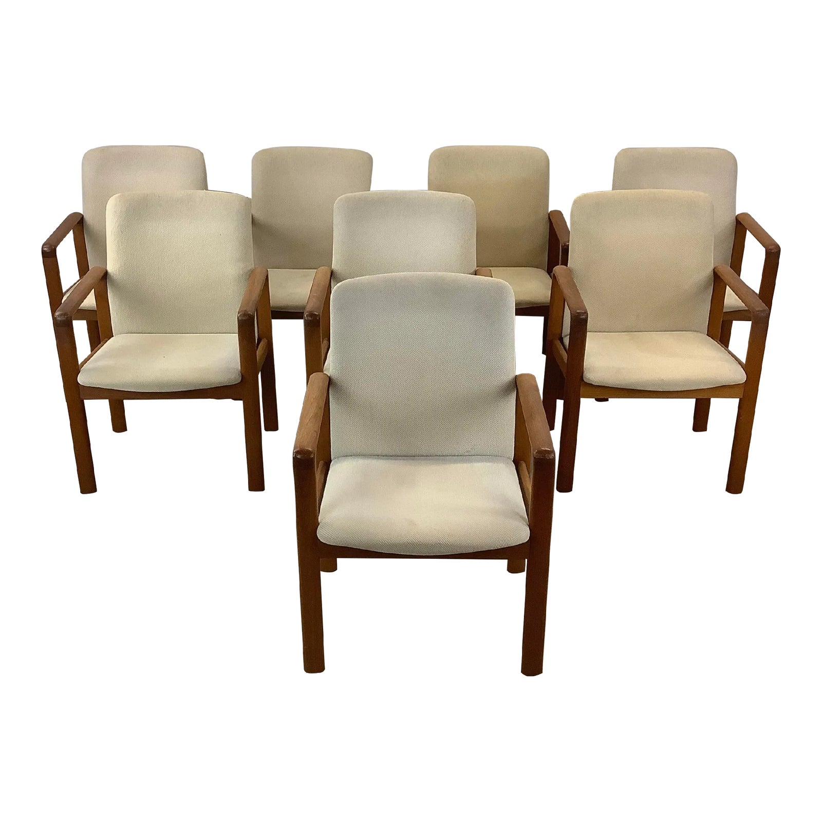 Scandinavian Modern Teak Armchairs by Jesper, Set of 8 Chairs | Chairish