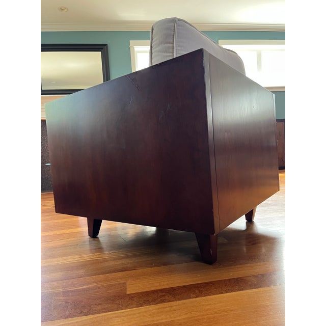 Mid-Century Modern Case Walnut and Chenille Armchair For Sale In Seattle - Image 6 of 11