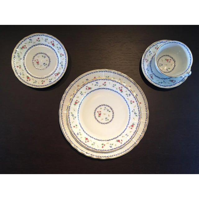 Limoges, France 1980s Bernardaud Limoges Artois Blue Porcelain Dinnerware Set- 33 Pieces For Sale - Image 4 of 6