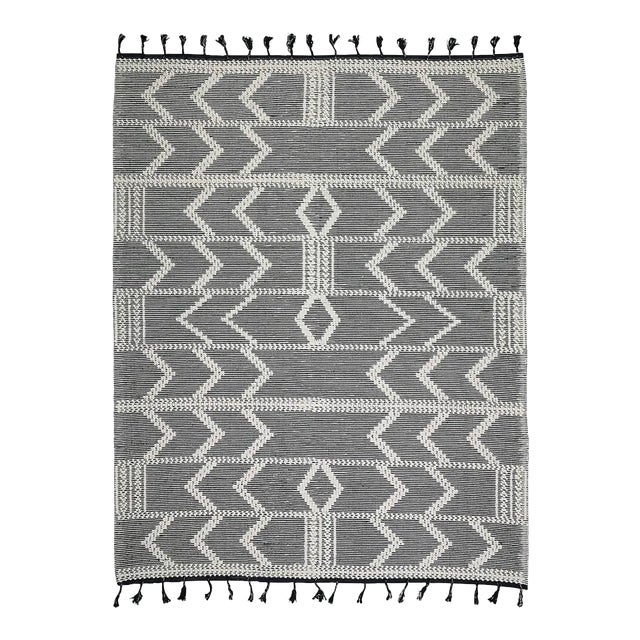 Schumacher Malta French Knot 9' x 12' Rug in Charcoal For Sale