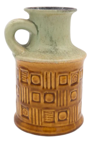 Mid-Century Green and Brown Form 61-17 Vase from Bay Keramik, 1970s