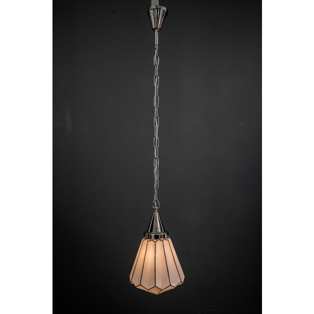 Art Deco Bauhaus pendant, Vienna, around 1920s New Nickel plated Original glass I have official proof of authenticity such...